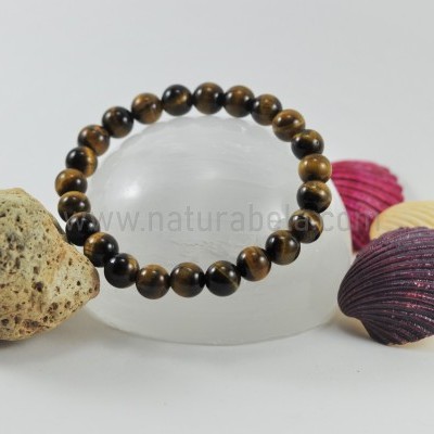 Pulseira de Bolas de Olho-de-Tigre