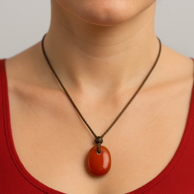 Pendente Pedra de Jaspe Vermelho – Signo Carneiro