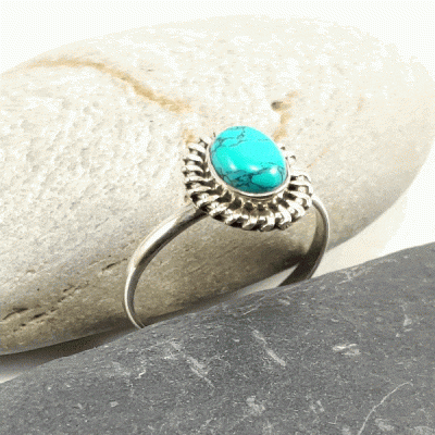 Anel em Prata com Turquesa