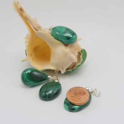 Pendente Prata com Malaquita Pendente Prata com Malaquita