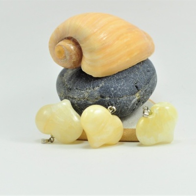 Pendente coração de Calcita Amarela