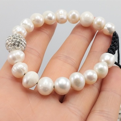 Pulseira ajustável de Pérolas Naturais Pulseira ajustável de Pérolas Naturais