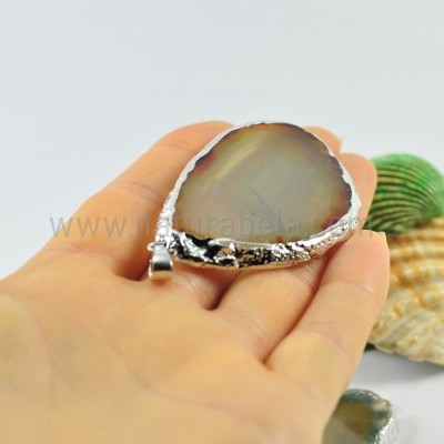 Pendente Chapa de Ágata em Prata 04