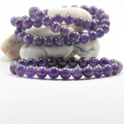 Pulseira de bolas Ametista 8mm Pulseira de bolas Ametista 8mm