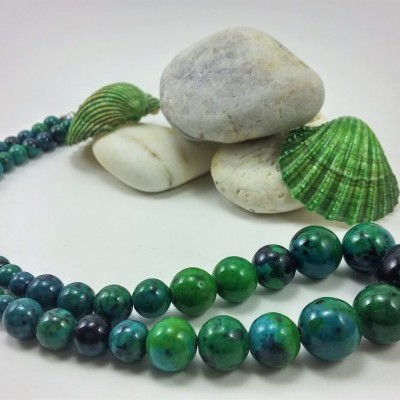 Colar clássico de bolas de Crisocola