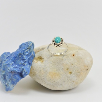 Anel em Prata com Turquesa