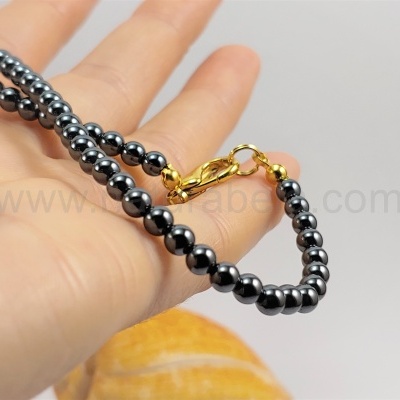 Colar em Hematite bolas 4mm Colar em Hematite bolas 4mm