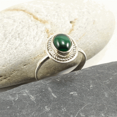 Anel em Prata com Malaquite