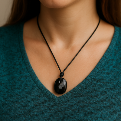 Pendente Pedra de Obsidiana Nevada – Signo Capricórnio