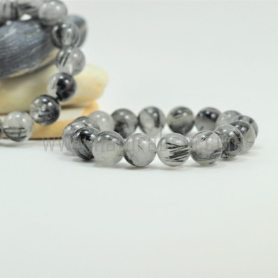 Pulseira de Quartzo Hialino com Turmalina Negra