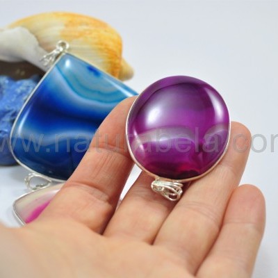 Pendente em Prata Agata Botswana Pendente em Prata Agata Botswana