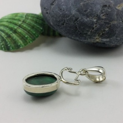 Pendente em Prata com Malaquita "Modelo Arpa"