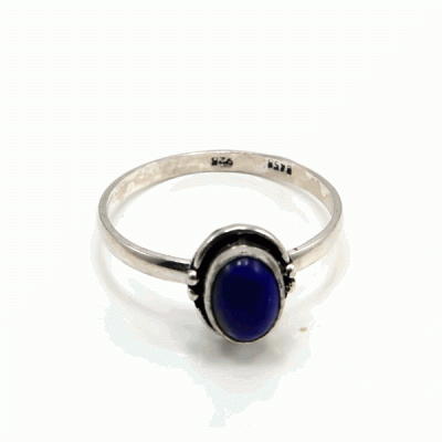 Anel Prata Duo com Lapislazuli