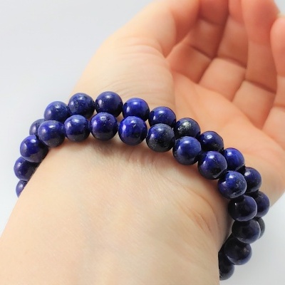 Pulseira de bolas Lápis-Lazúli 8mm