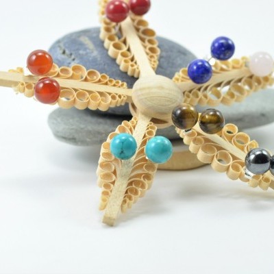 Brincos Bola Turquesa com fecho em PRATA