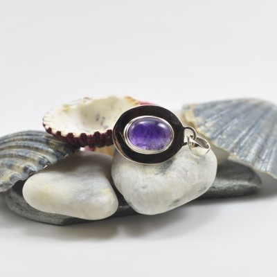 Pendente em Prata com Ametista EXTRA