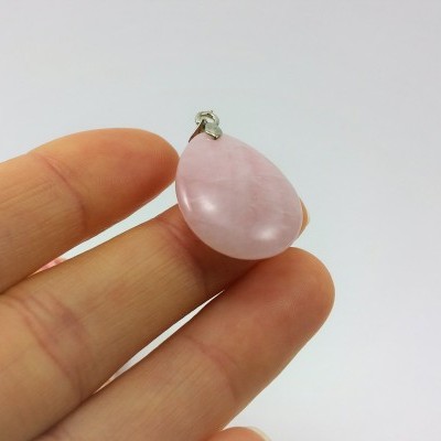 Pendente Quartzo rosa "lágrima"