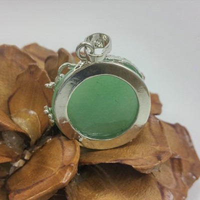Pendente prateado Aventurina Verde Pendente prateado Aventurina Verde