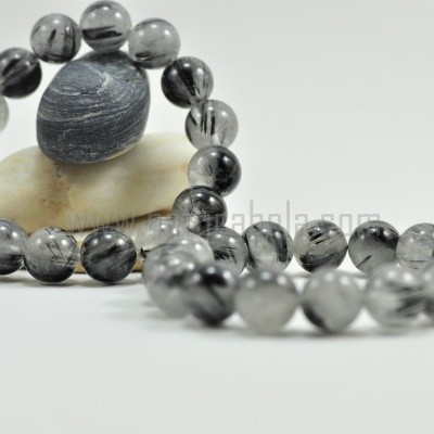 Pulseira de Quartzo Hialino com Turmalina Negra