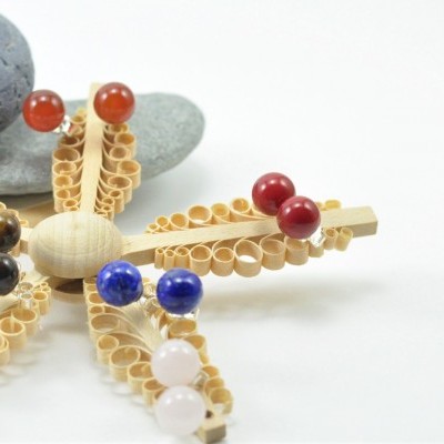 Brincos Bola Coral com fecho em PRATA