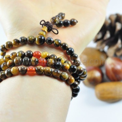 JapaMala de Pedra Olho de tigre e cornalina