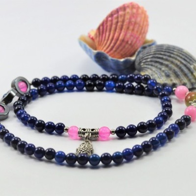 Pulseira Colar Sapo da Sorte Azul escuro