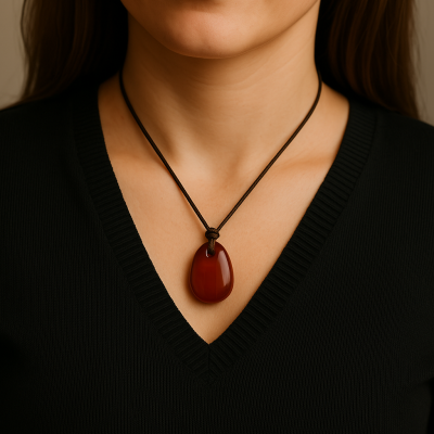 Pendente Pedra Cornalina (signo Leão)