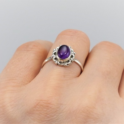 Anel em Prata com Ametista