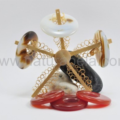 Pendentes Formato "donut" de Ágata e Cornalina