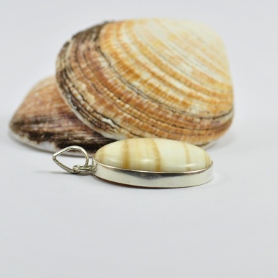 Pendente em Prata Redondo com Ágata Rendada