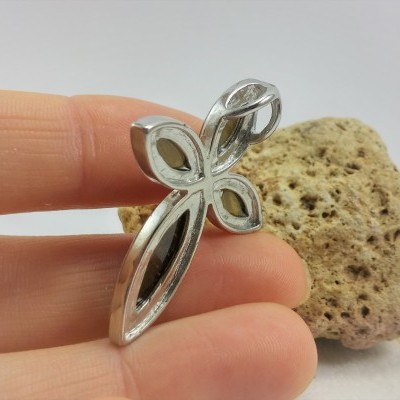 Pendente Cruz com Olho de Tigre