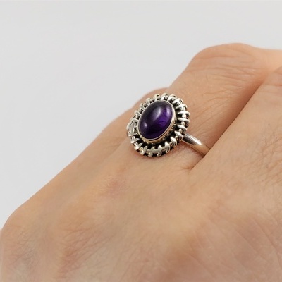 Anel em Prata com Ametista Anel em Prata com Ametista