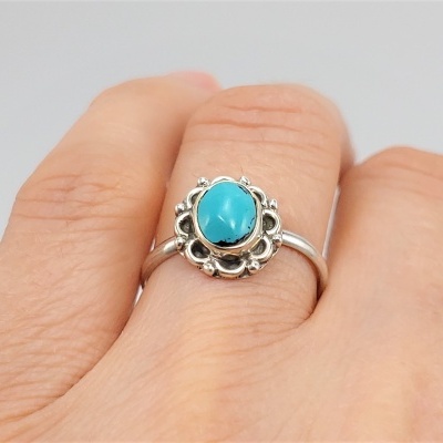 Anel em Prata com Turquesa