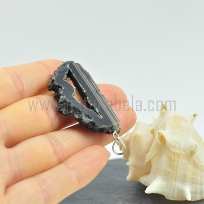 Pendente Lâmina de Drusa de Ágata Pendente Lâmina de Drusa de Ágata