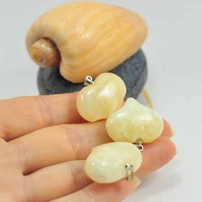 Pendente coração de Calcita Amarela