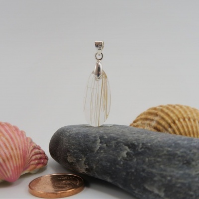 Pendente Quartzo Rutilado com aro em Prata