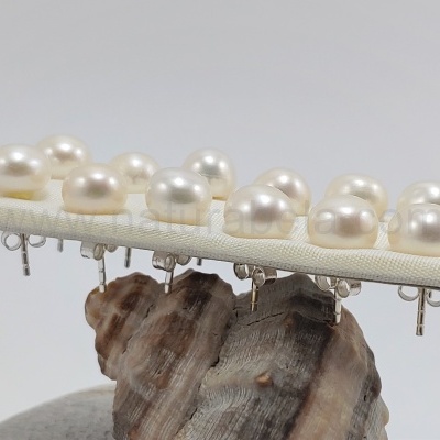 Brincos em Prata de Pérolas de Água Doce Brincos em Prata de Pérolas de Água Doce