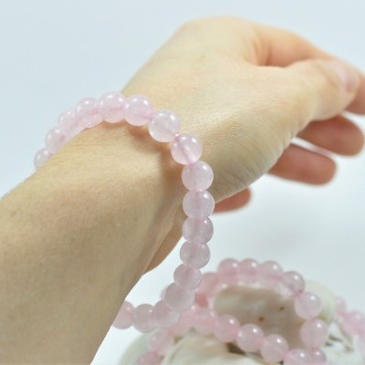 Pulseira de bolas Quartzo Rosa