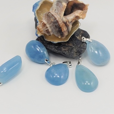 Pendente em prata com Água marinha