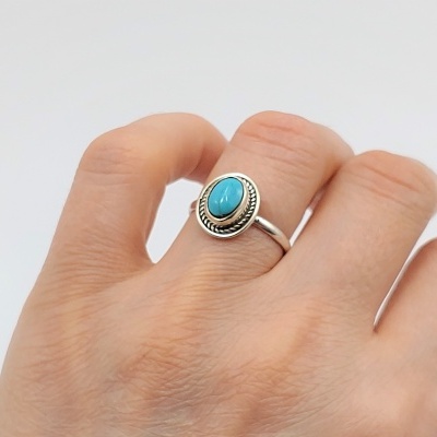 Anel em Prata com Turquesa