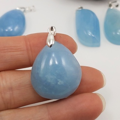 Pendente em prata com Água marinha