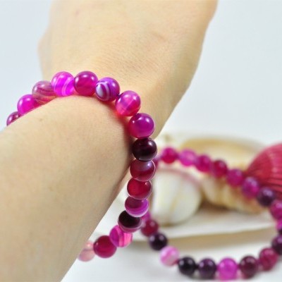 Pulseira de bolas Ágata Lilás