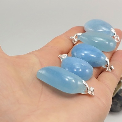 Pendente em prata com Água marinha