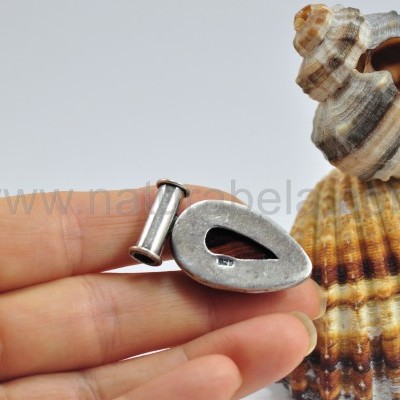 Pendente em Prata Olho-de-tigre formato Gota