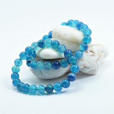 Pulseira de bolas Ágata Azul Pulseira de bolas Ágata Azul