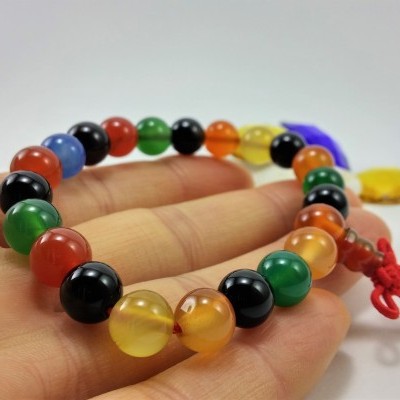 Pulseira Mala Tibetano de Ágatas Multicor