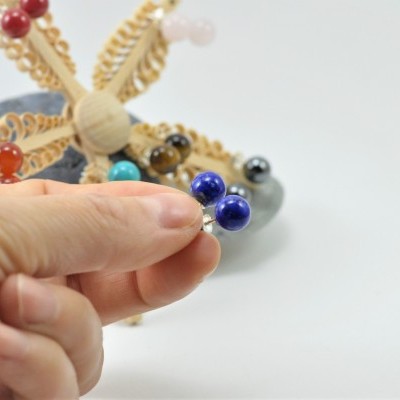 Brincos Bola Lapislazuli com fecho em PRATA Brincos Bola Lapislazuli com fecho em PRATA