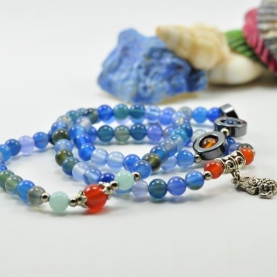 Pulseira Colar Sapo da Sorte Azul Marinho