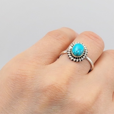 Anel em Prata com Turquesa