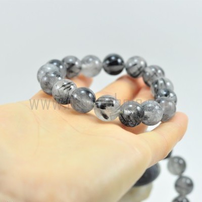 Pulseira de Quartzo Hialino com Turmalina Negra